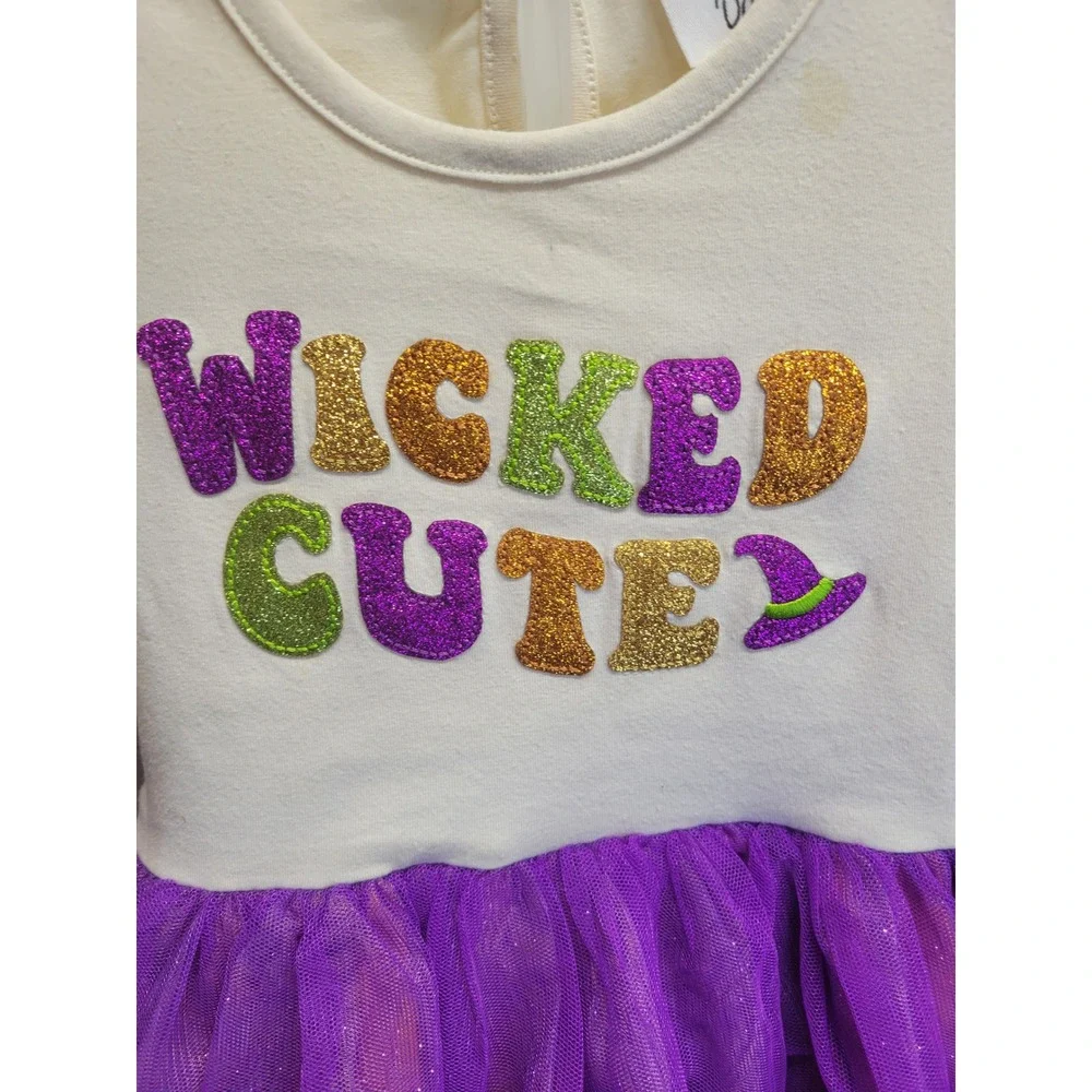 Counting Daisies Halloween Outfit 18M‎ Wicked Cute Tutu Dress & Striped Leggings